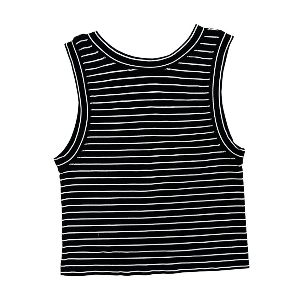 Free People Black/White Striped Fitted Tank Top - Picture 2 of 3